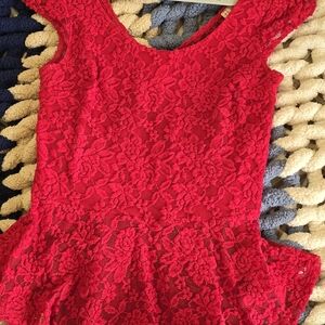 Celine Red Lace Top